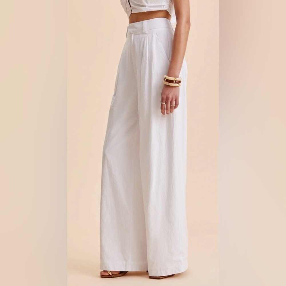 436. Commense Wide Leg White High-Rise Pants. NWT! - Picture 3 of 8